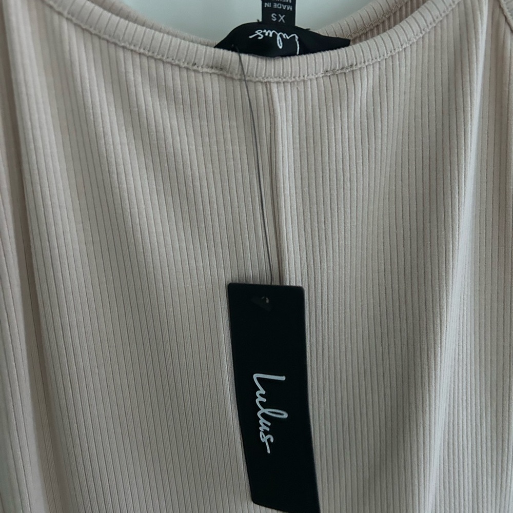 Beige Ribbed Tank Romper NWT - Picture 5 of 5